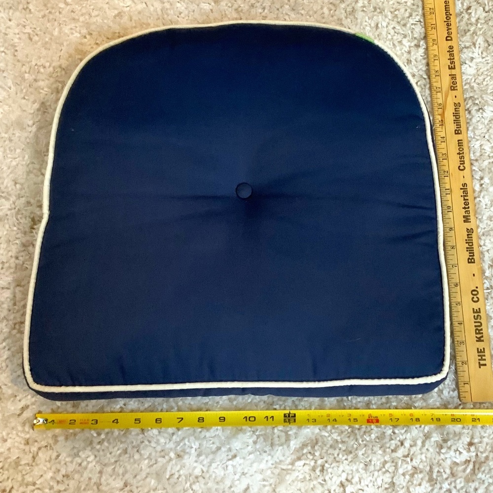 Martha Stewart Collection Blue white Reversible Cushion Coastal Cottagecore